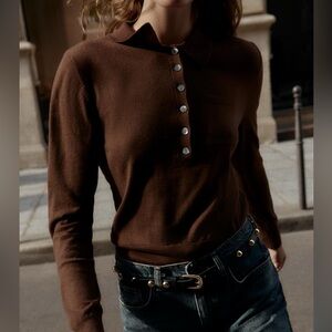 NWT Zara Wool Polo Sweater with pocket